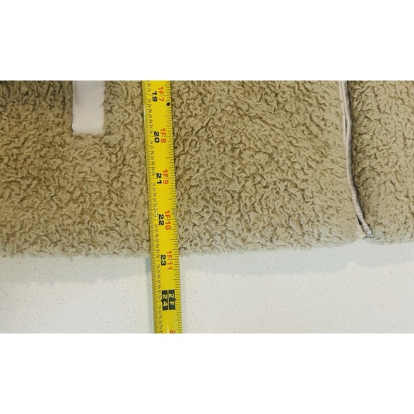 Patagonia Women Vest Beige Los Gatos Sherpa Full Zip Pockets Mock Neck Sz Large - Picture 13 of 14